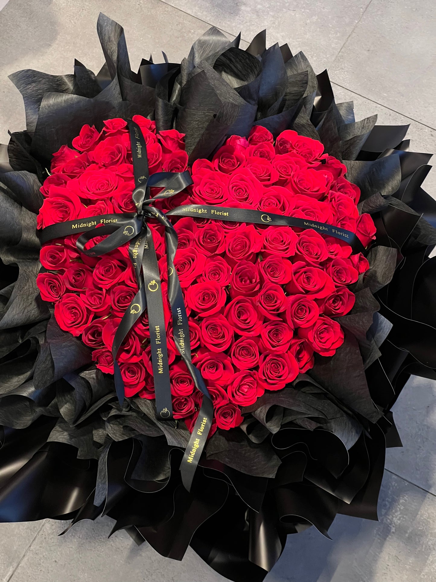 99 Red Roses Heart Bouquet