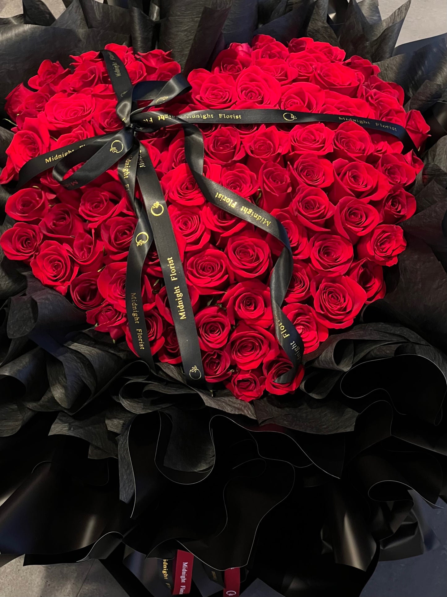 99 Red Roses Heart Bouquet