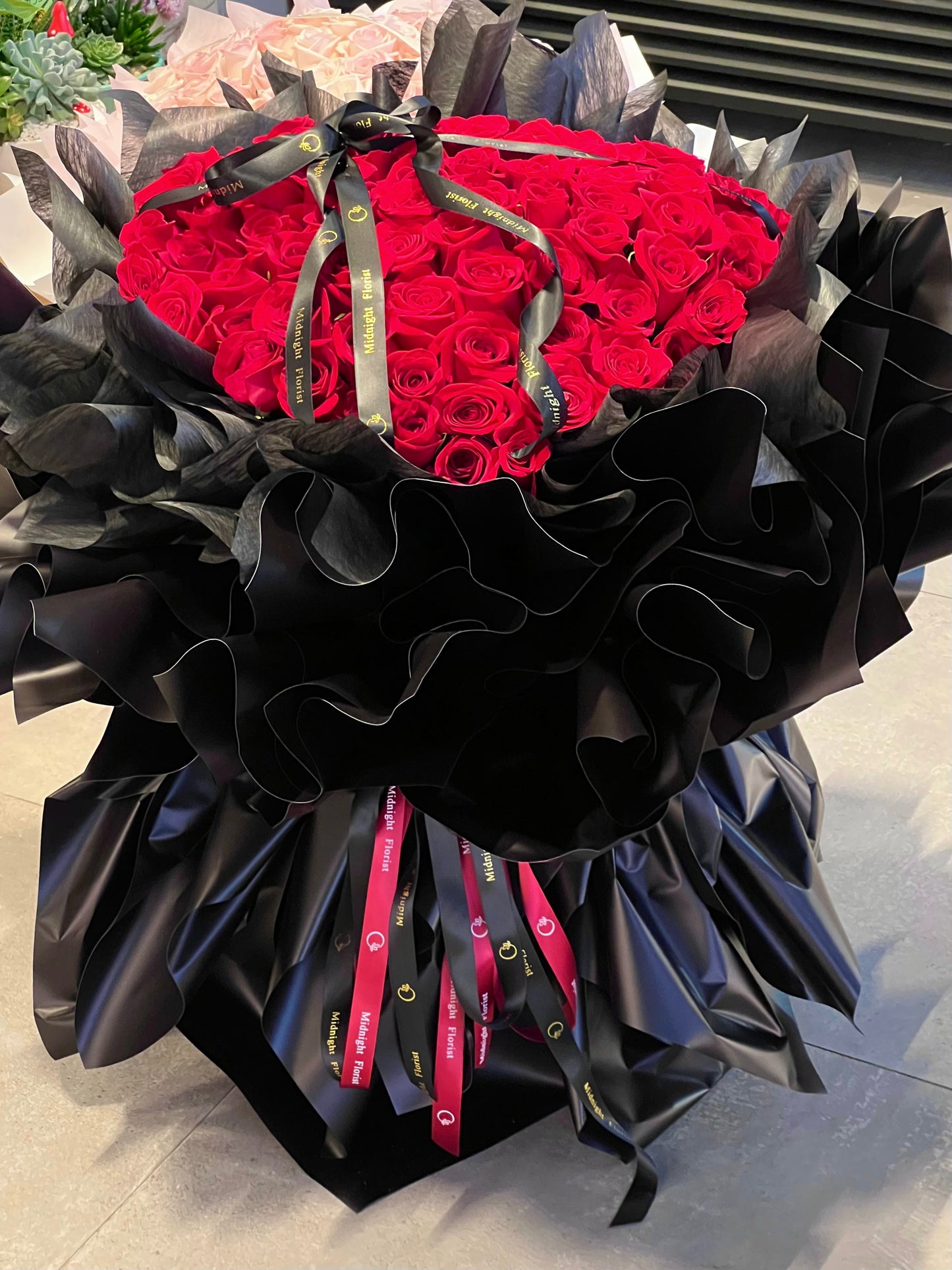 99 Red Roses Heart Bouquet