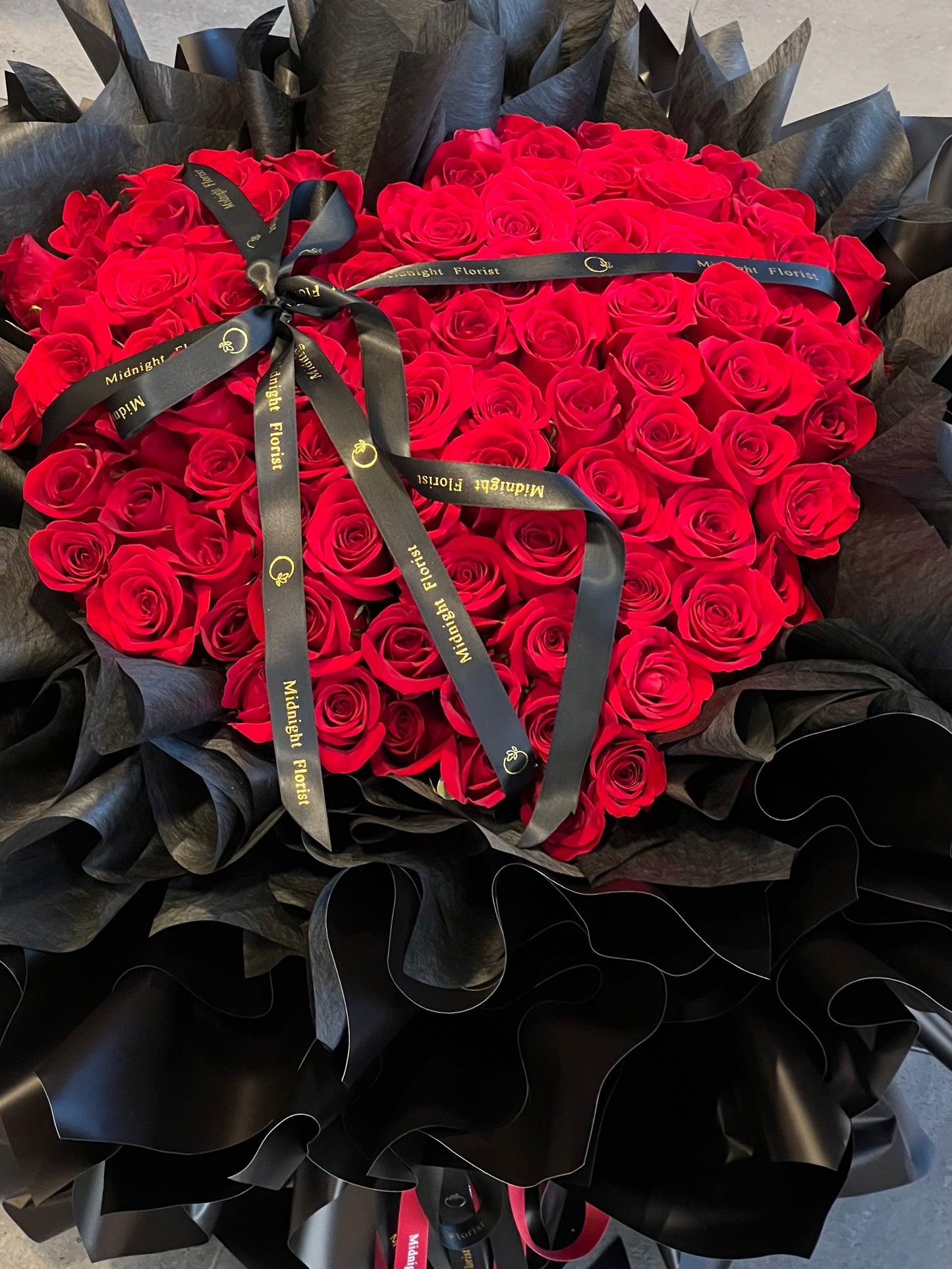 99 Red Roses Heart Bouquet